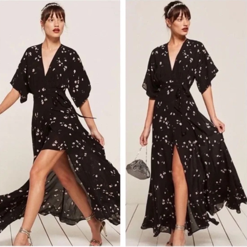 Reformation Azaela black maxi dress size M